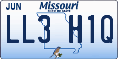 MO license plate LL3H1Q