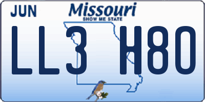 MO license plate LL3H8O