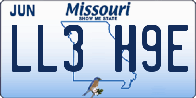 MO license plate LL3H9E