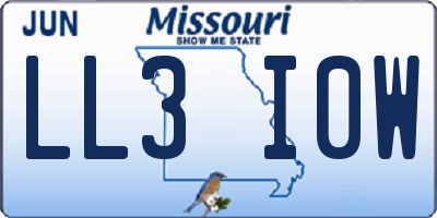 MO license plate LL3I0W