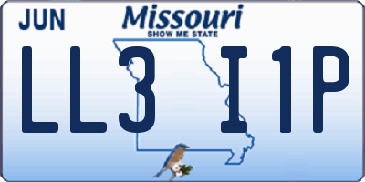 MO license plate LL3I1P