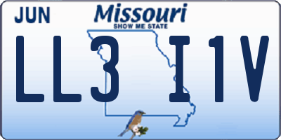 MO license plate LL3I1V