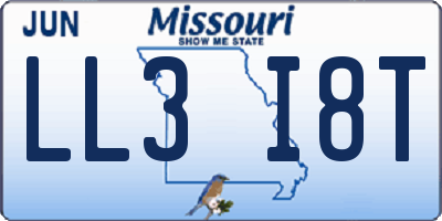 MO license plate LL3I8T