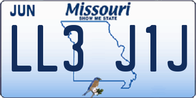 MO license plate LL3J1J