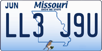 MO license plate LL3J9U