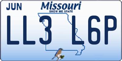 MO license plate LL3L6P