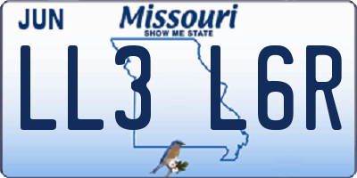 MO license plate LL3L6R