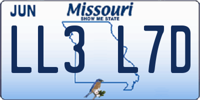 MO license plate LL3L7D