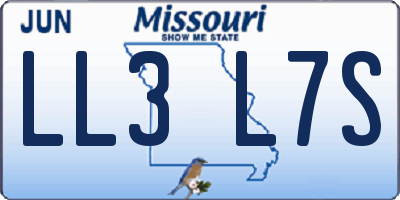 MO license plate LL3L7S