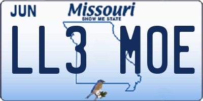 MO license plate LL3M0E