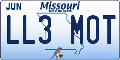 MO license plate LL3M0T