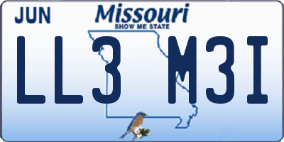 MO license plate LL3M3I