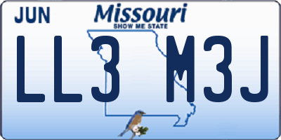 MO license plate LL3M3J
