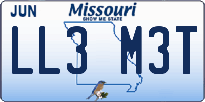 MO license plate LL3M3T
