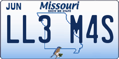 MO license plate LL3M4S