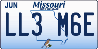 MO license plate LL3M6E