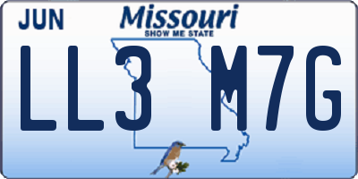 MO license plate LL3M7G