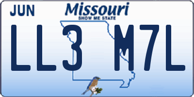 MO license plate LL3M7L