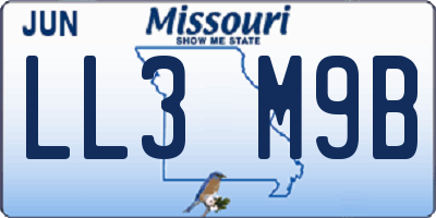 MO license plate LL3M9B