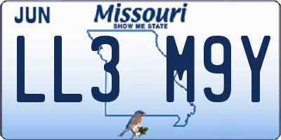 MO license plate LL3M9Y