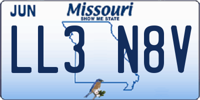 MO license plate LL3N8V