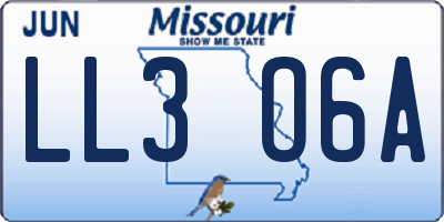MO license plate LL3O6A