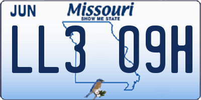 MO license plate LL3O9H