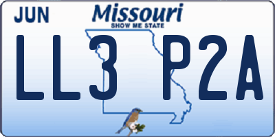 MO license plate LL3P2A