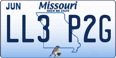 MO license plate LL3P2G
