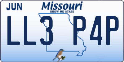 MO license plate LL3P4P