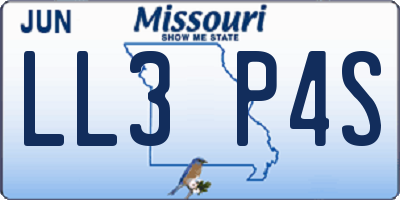 MO license plate LL3P4S