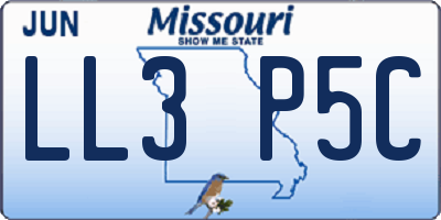 MO license plate LL3P5C