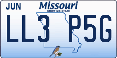 MO license plate LL3P5G