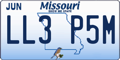 MO license plate LL3P5M