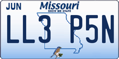 MO license plate LL3P5N