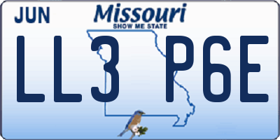 MO license plate LL3P6E
