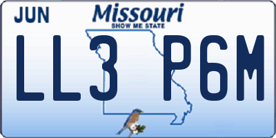 MO license plate LL3P6M