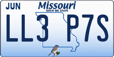 MO license plate LL3P7S