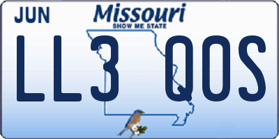 MO license plate LL3Q0S