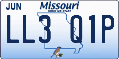MO license plate LL3Q1P