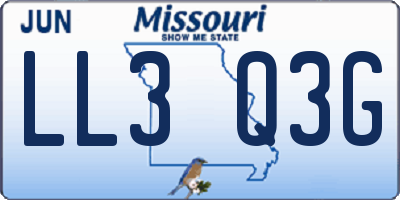 MO license plate LL3Q3G