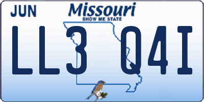 MO license plate LL3Q4I