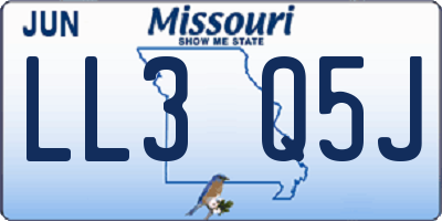 MO license plate LL3Q5J