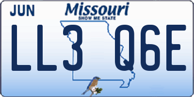 MO license plate LL3Q6E
