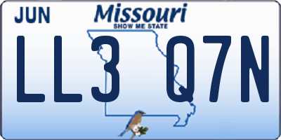 MO license plate LL3Q7N