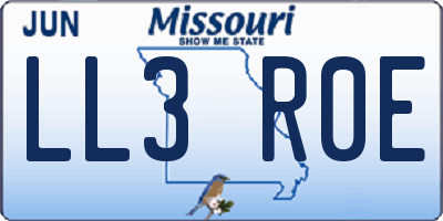 MO license plate LL3R0E