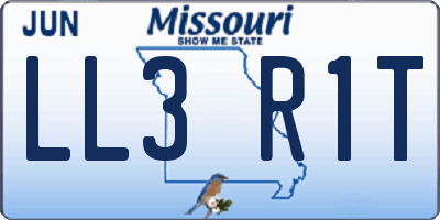 MO license plate LL3R1T
