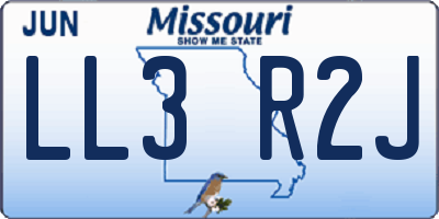 MO license plate LL3R2J