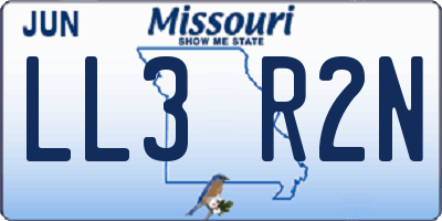 MO license plate LL3R2N