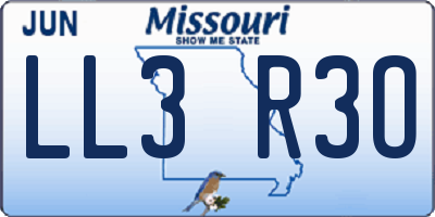 MO license plate LL3R3O